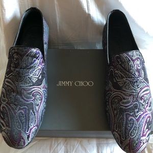 Jimmy Choo Sloane textile and leather loafer
